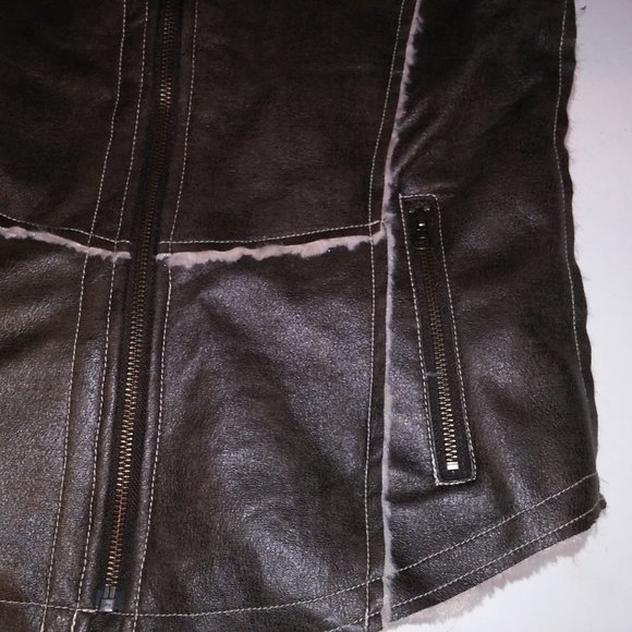 Natural Reflections Vest Womens Medium Brown‎ Suede Fur Lining Ranch Western Zip - Picture 8 of 13